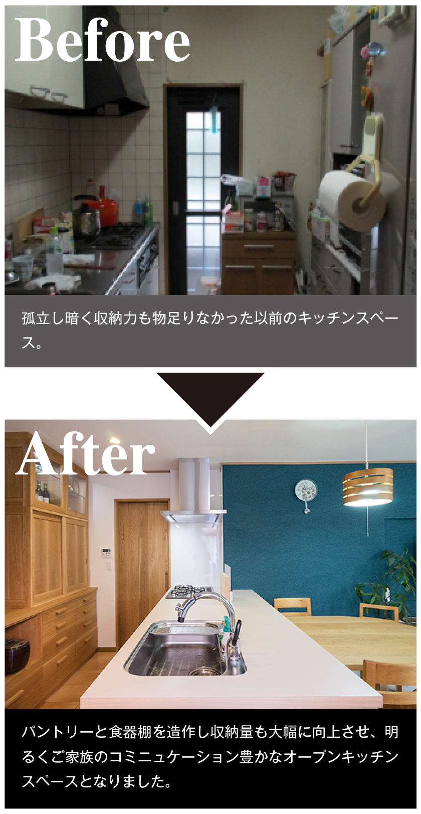 ご家族のコミニュケーションを第一に考えペニンシュラタイプをご提案