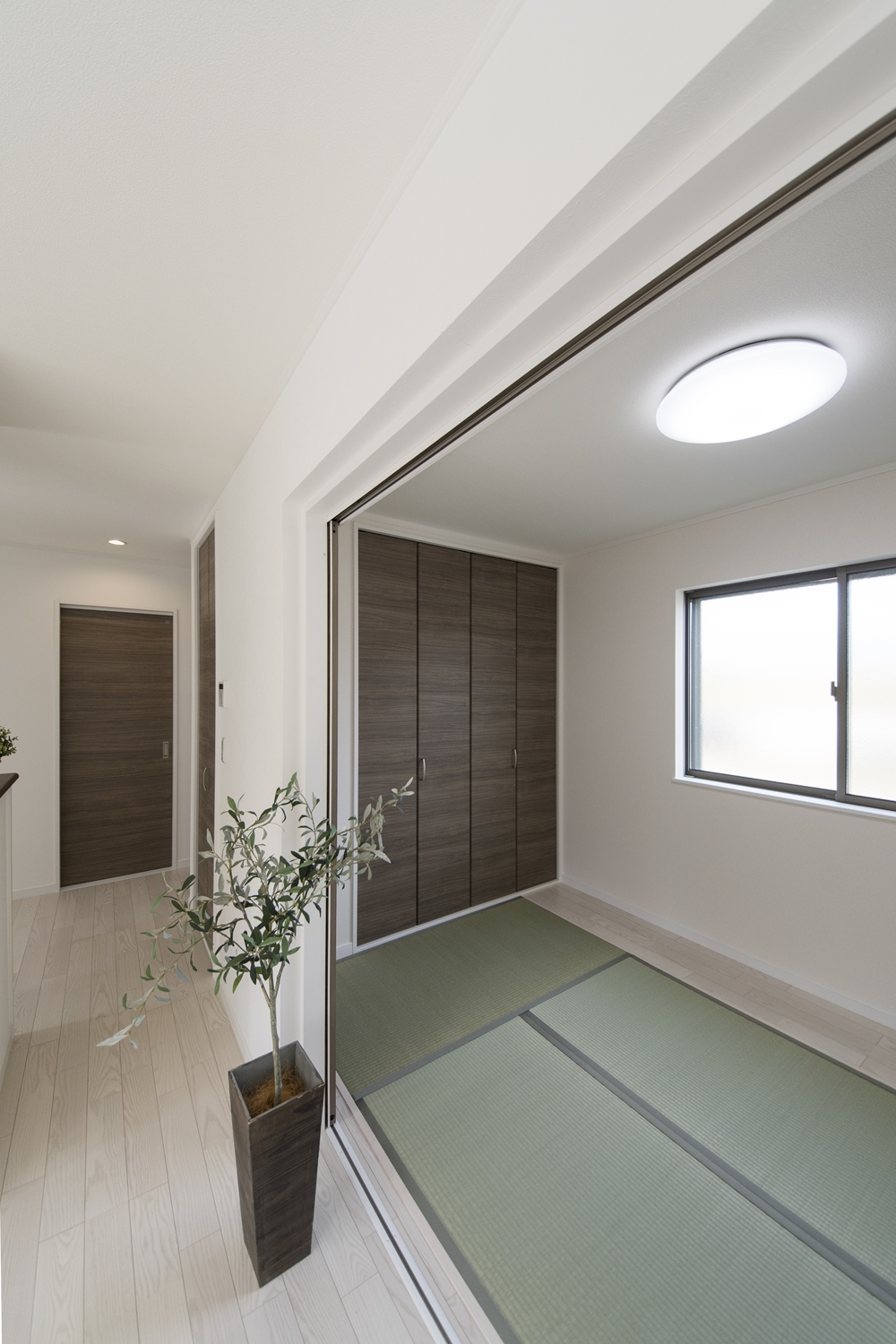 畳のさわやかなグリーンが空間を彩る1階畳敷き洋室。